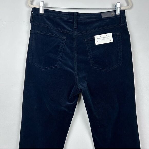 NWOT AG Adriano Goldschmied Isabelle Button-Up Velvet Straight Crop Jeans - Picture 9 of 13